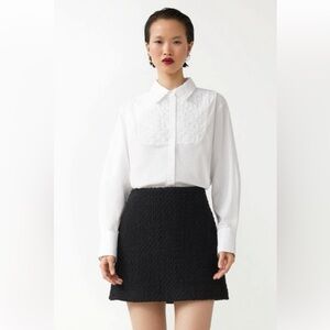 & Other Stories Pearl Embellished White Shirt